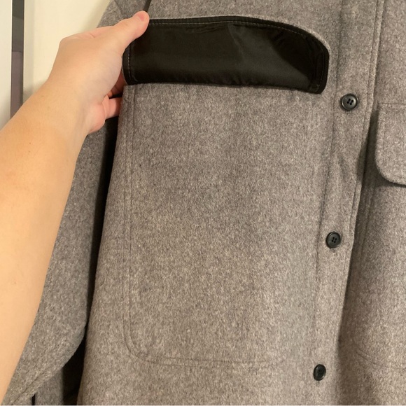 NWOT Zara Wool Blend Shacket Women's M Gray Longline Oversized Preppy Classic - Picture 6 of 8